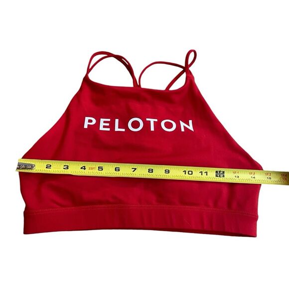 Peloton Women’s M High Neck Strappy Sports Bra Classic Red Padded Athletic Gym - Picture 6 of 9